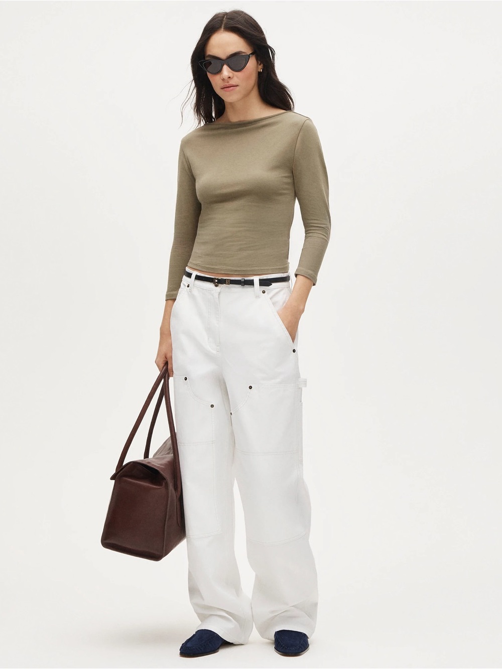 J. Crew Olive Slim Boatneck Long-Sleeve Top - Picture 2 of 5